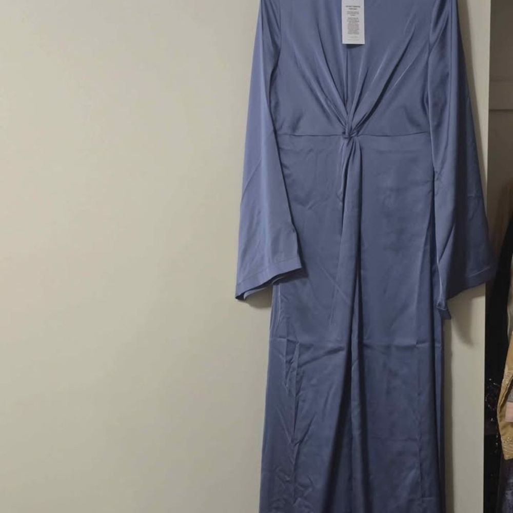 Satin Blue Maxi Dress